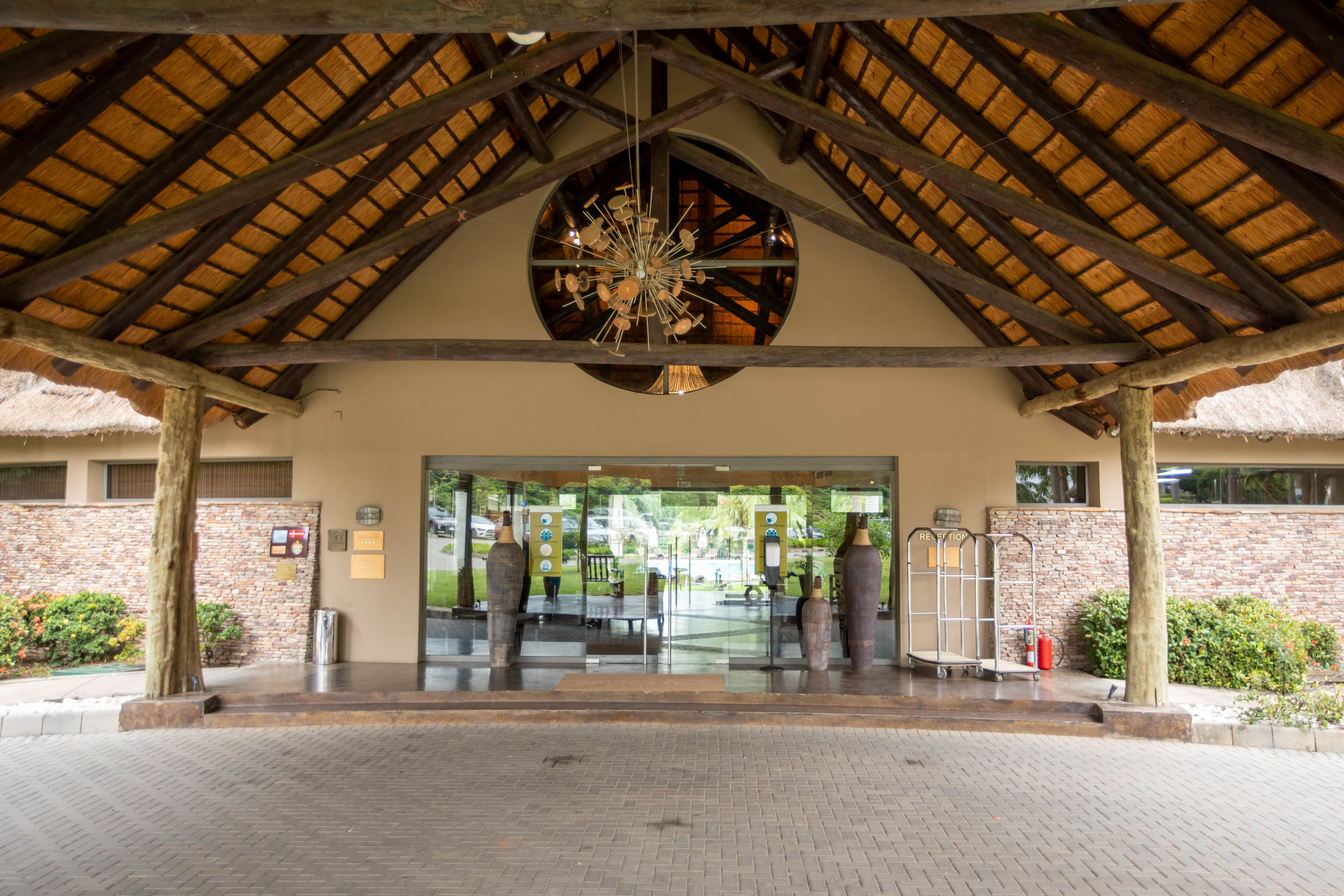An image of the entrance of The Royal Senchi Hotel and Resort in Ghana