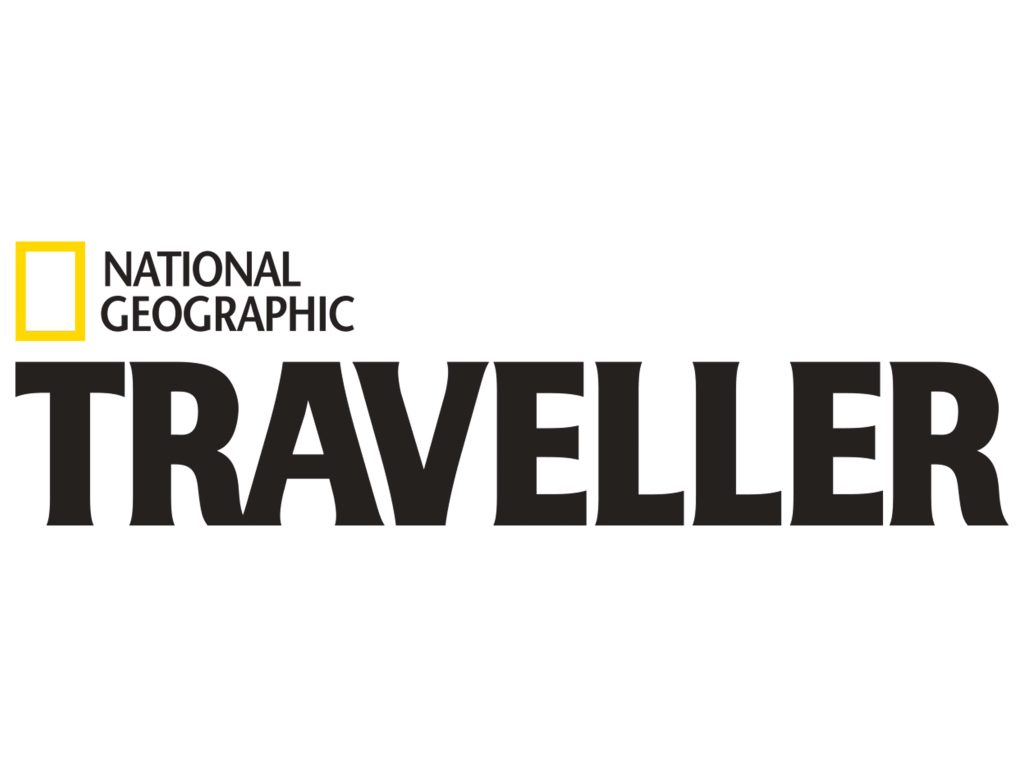 A logo of the National Geographic Traveller magazine which featured an article on The Royal Senchi Hotel & Resort in Ghana