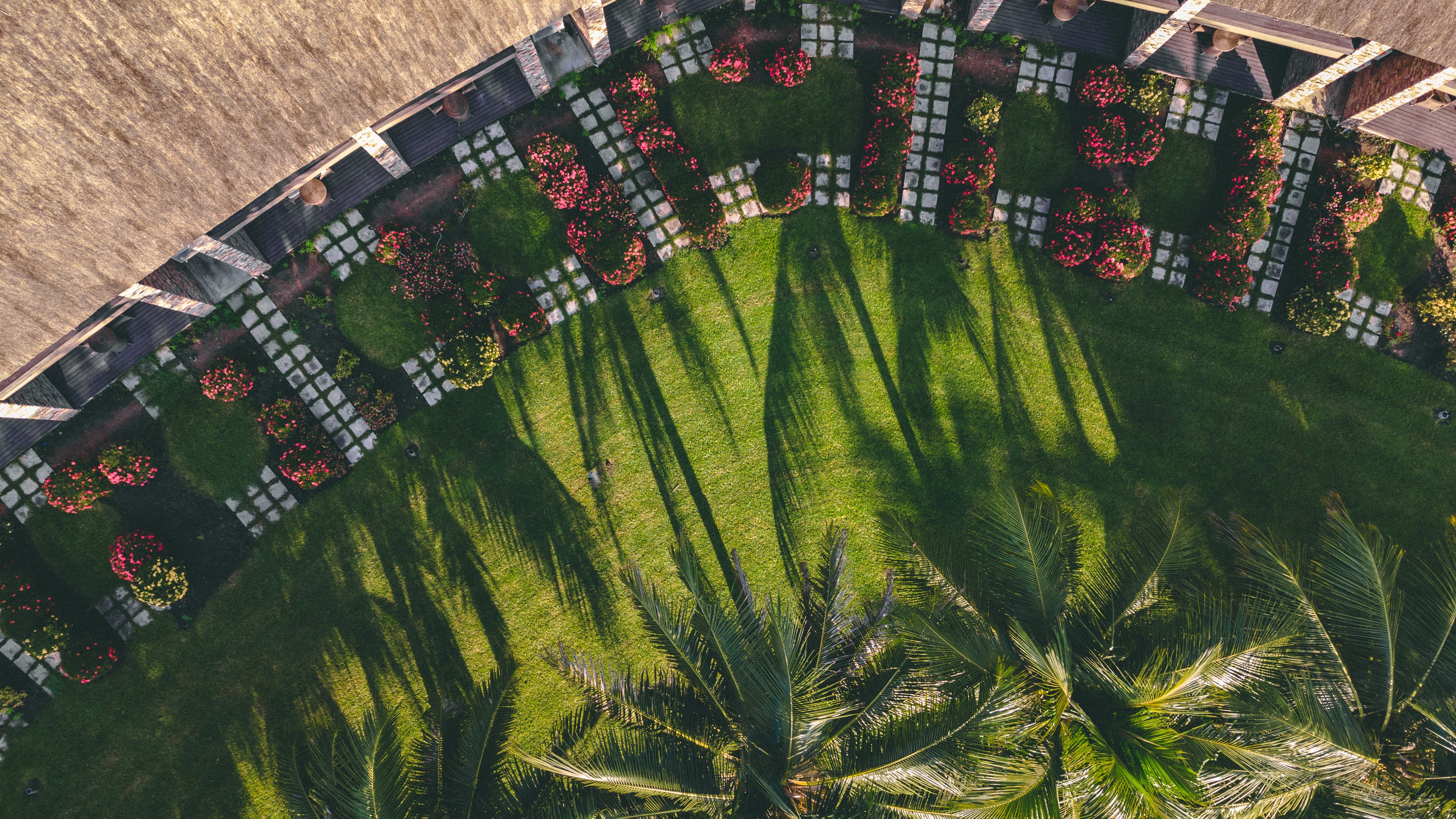 An aerial view of the grounds outside of the rooms at The Royal Senchi Hotel & Resort in Ghana