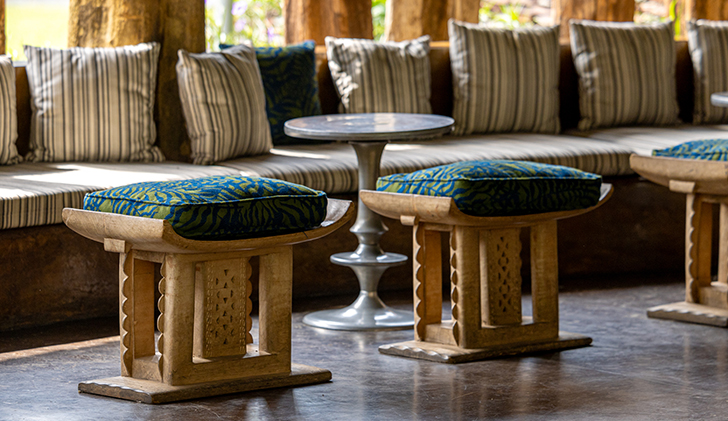 The-Royal-Senchi-Stool Image of the hippo sculpture made by an artist for The Royal Senchi Hotel & Resort in Ghana