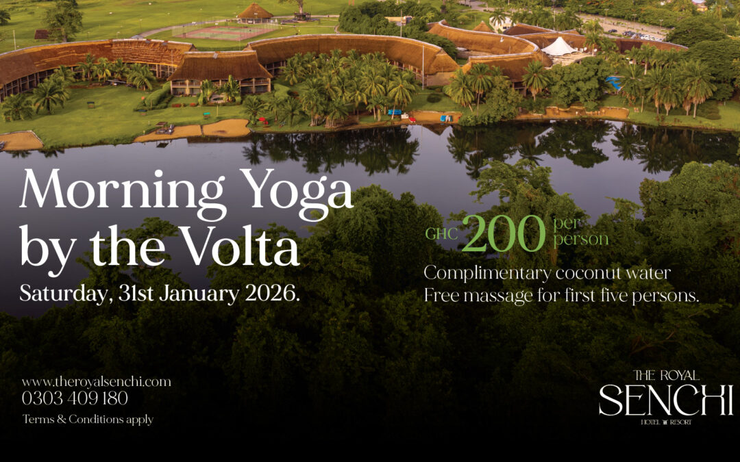 Practicing yoga by the Volta at The Royal Senchi, a lesson in presence